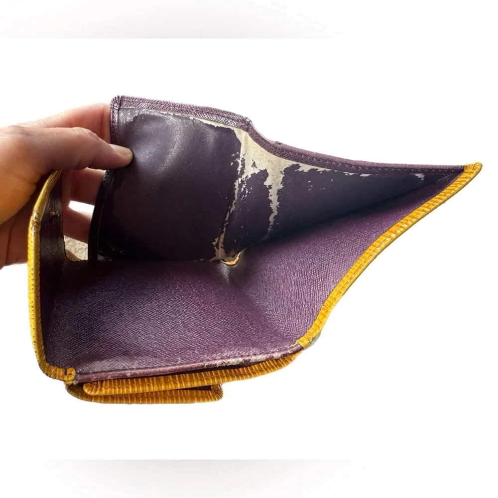 Louis Vuitton Vintage Epi Wallet – Jaune Yellow w/ Purple Interior